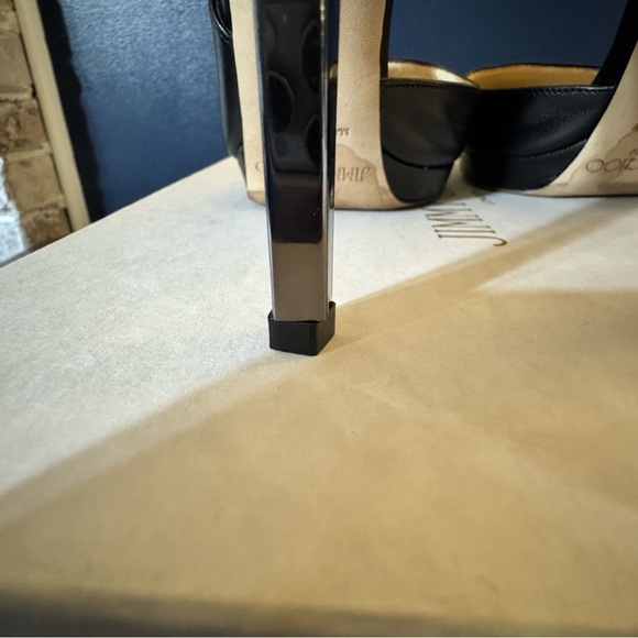 Jimmy Choo Dorsay Vinse 120 black/Anthracite strappy stiletto pumps size 37.5 - Picture 5 of 16